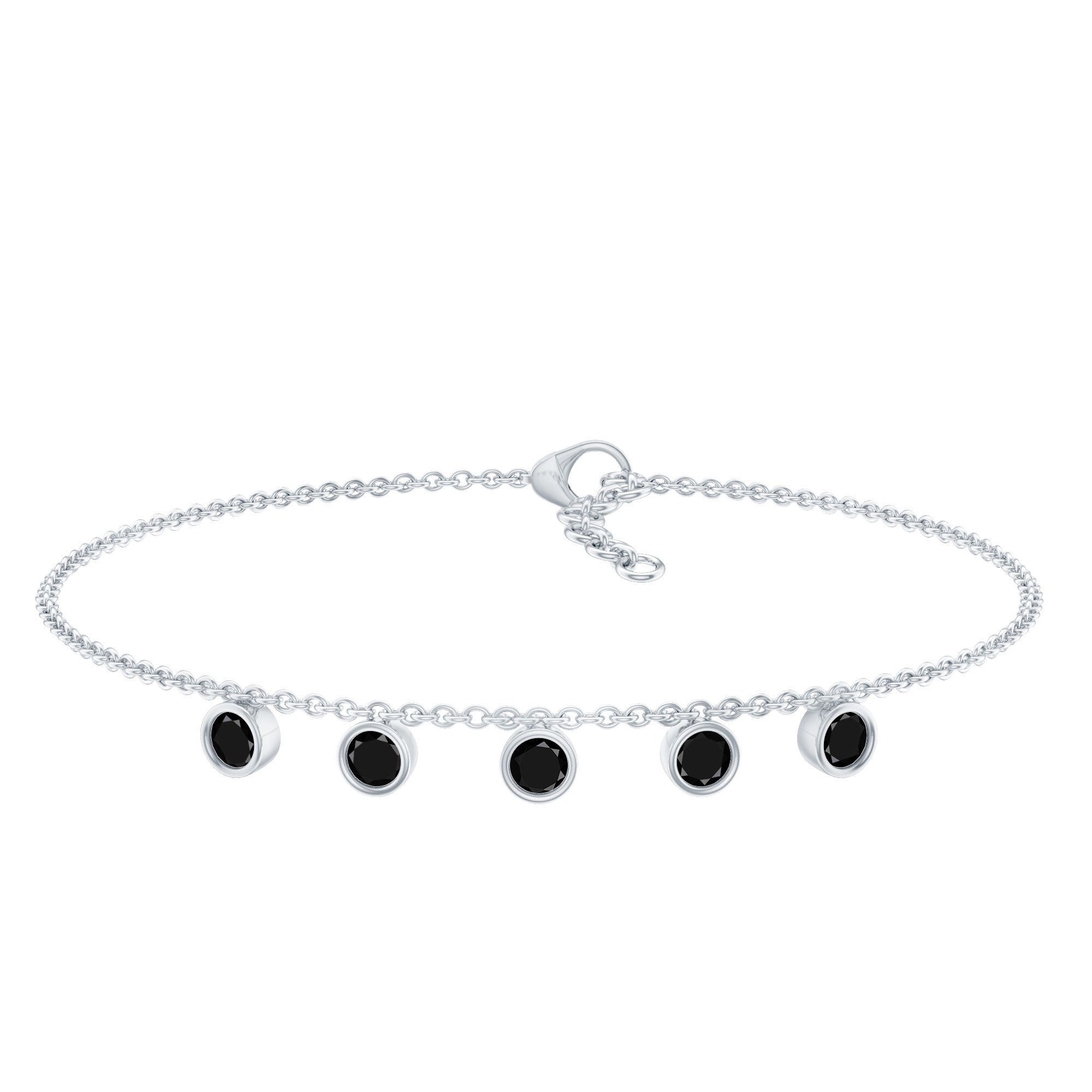 Black Onyx Charm Chain Bracelet