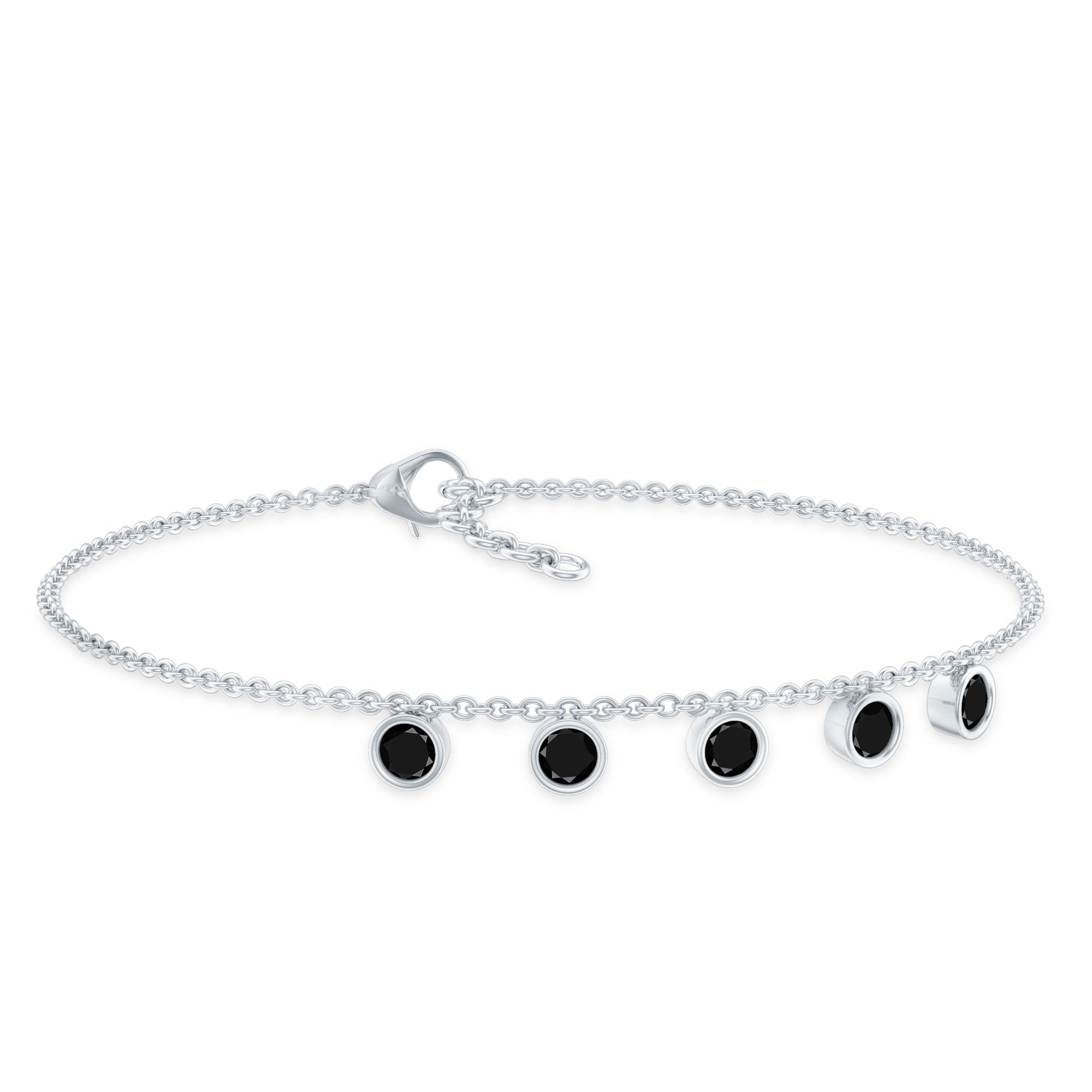 Black Onyx Charm Chain Bracelet