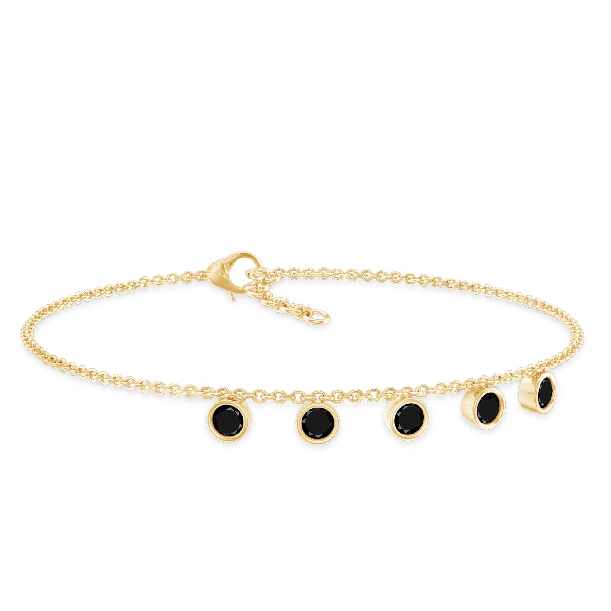 Black Onyx Charm Chain Bracelet