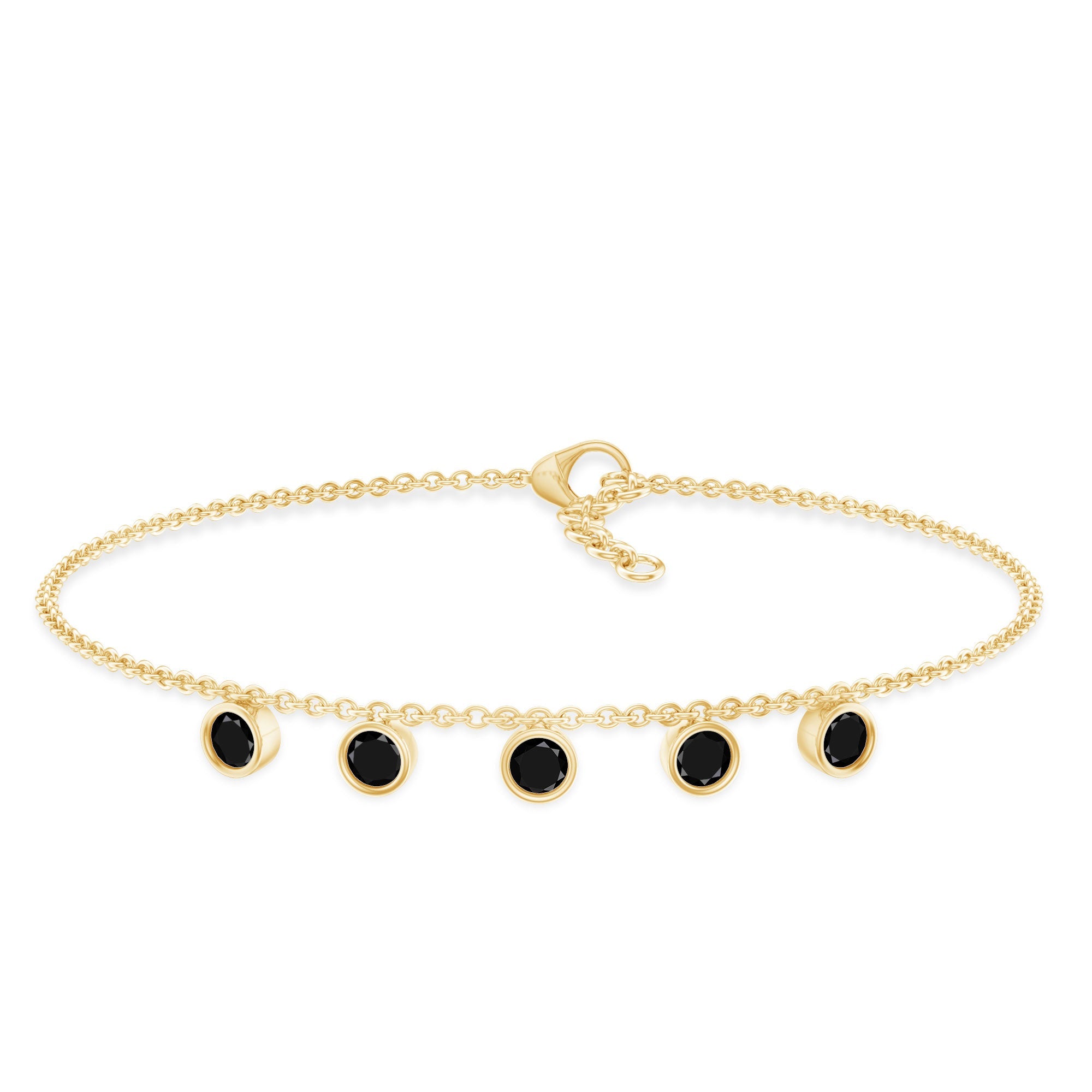 Black Onyx Charm Chain Bracelet