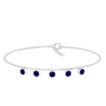 2 Carat Bezel Set Blue Sapphire Charm Bracelet