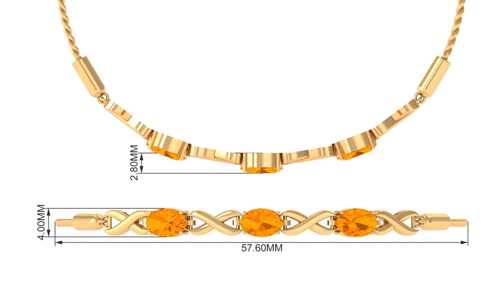 Natural 1.95 Carat Oval Fire Opal Infinity Bolo Bracelet for Women