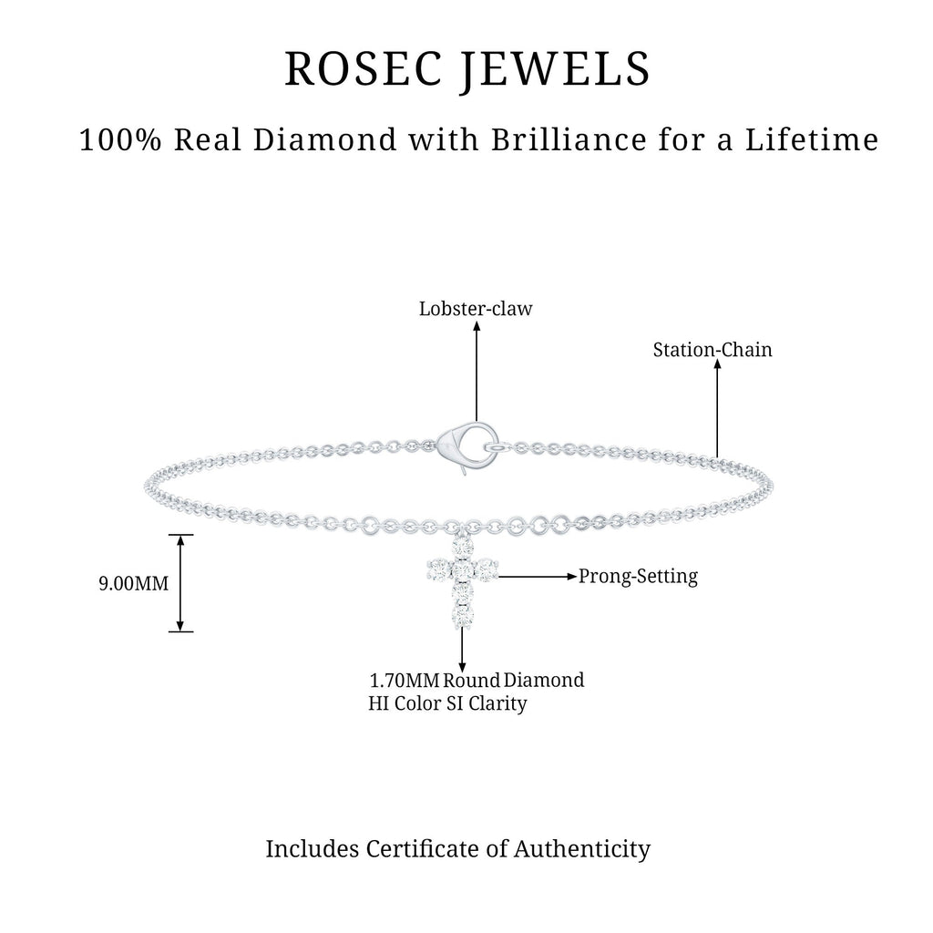 Certified Diamond Cross Chain Bracelet