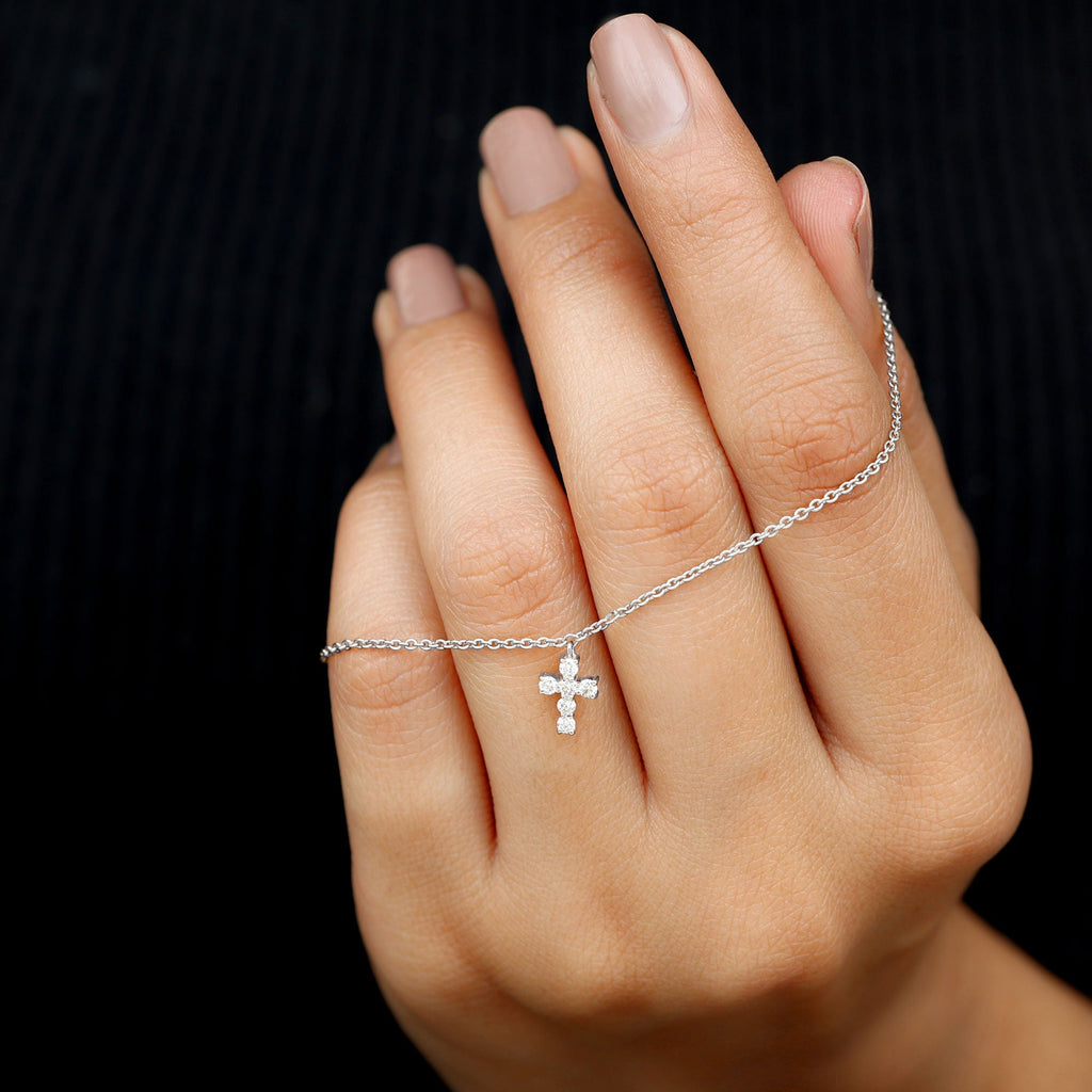 Certified Diamond Cross Chain Bracelet