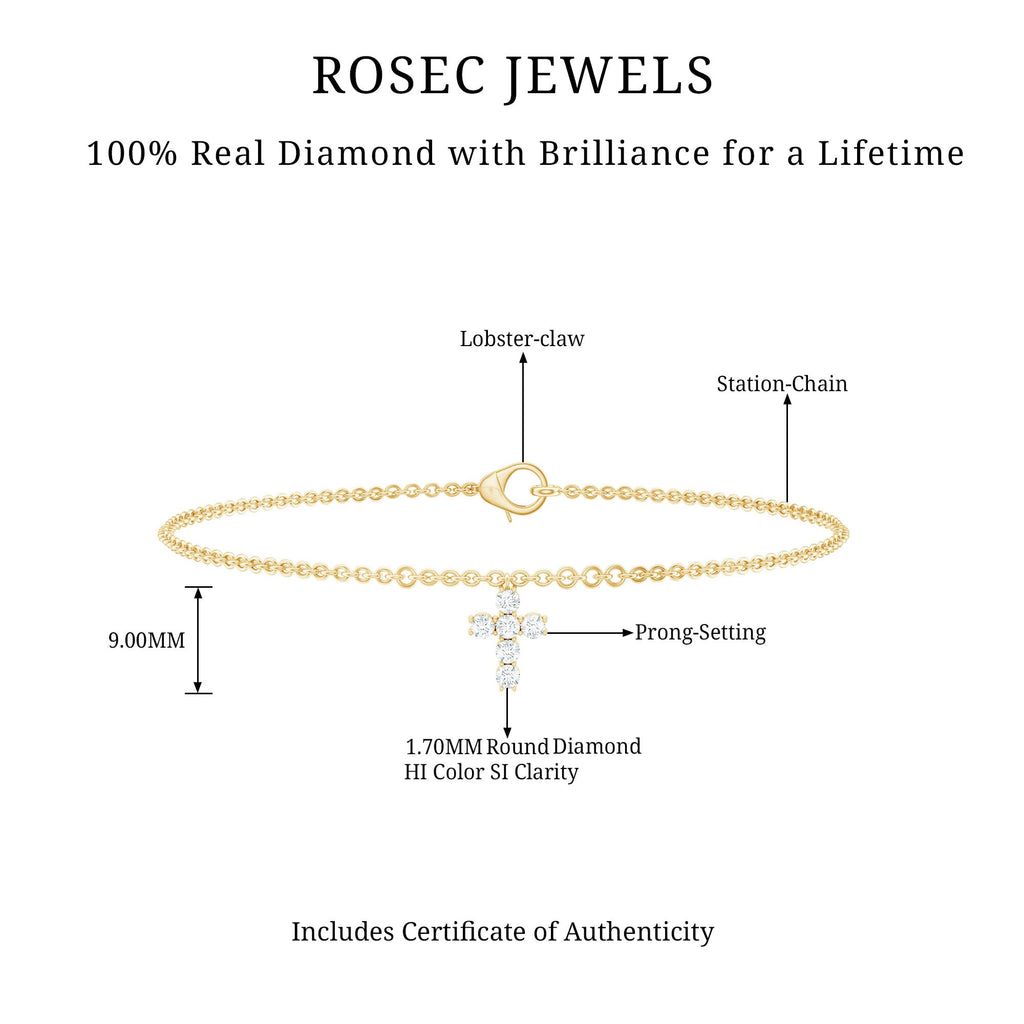 Certified Diamond Cross Chain Bracelet