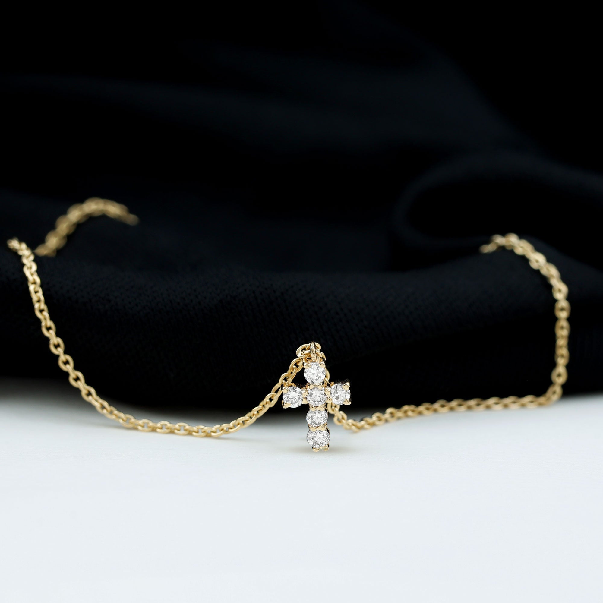 Certified Diamond Cross Chain Bracelet