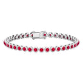 5.51 Carat Lab Grown Ruby Tennis Bracelet for Women