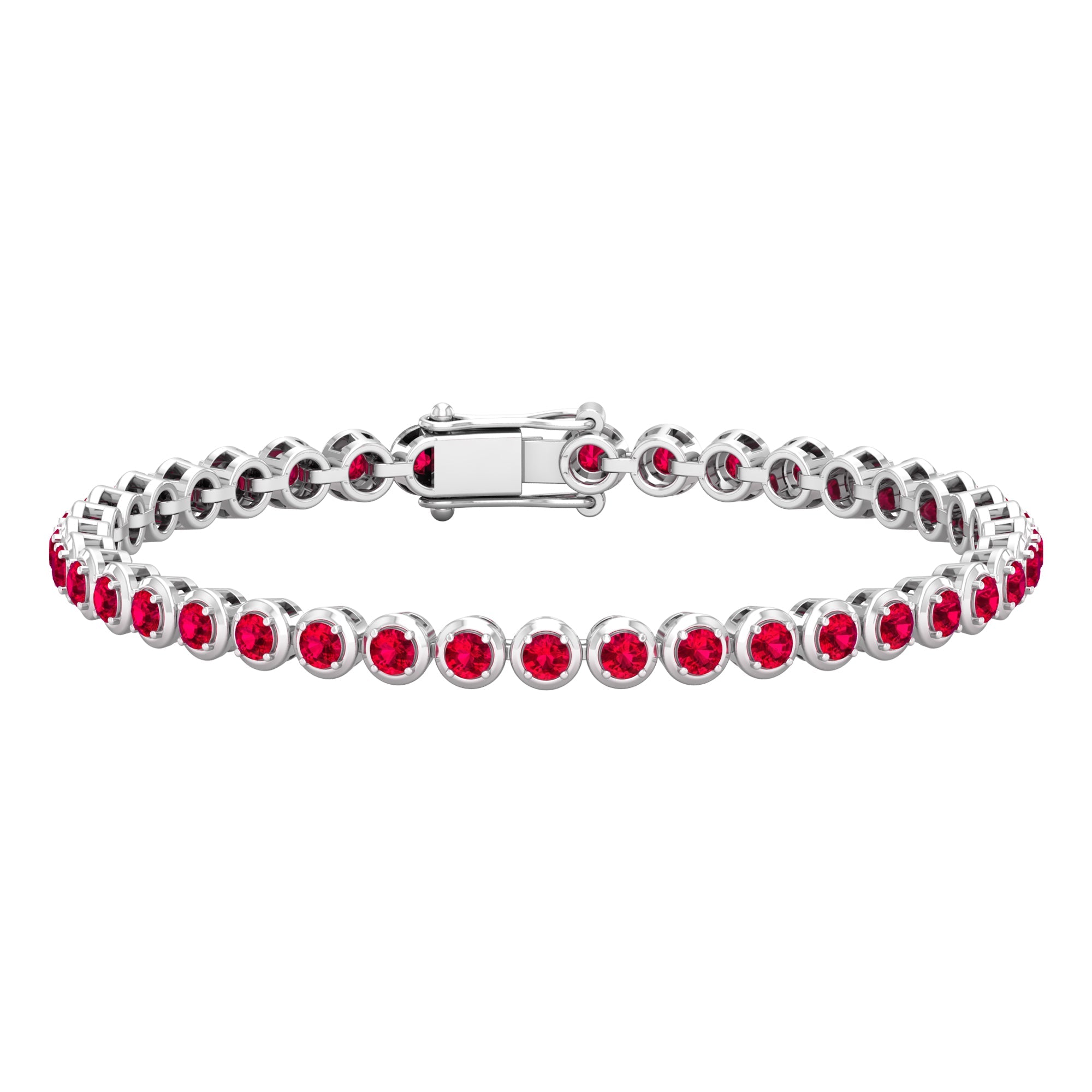5.51 Carat Lab Grown Ruby Tennis Bracelet for Women