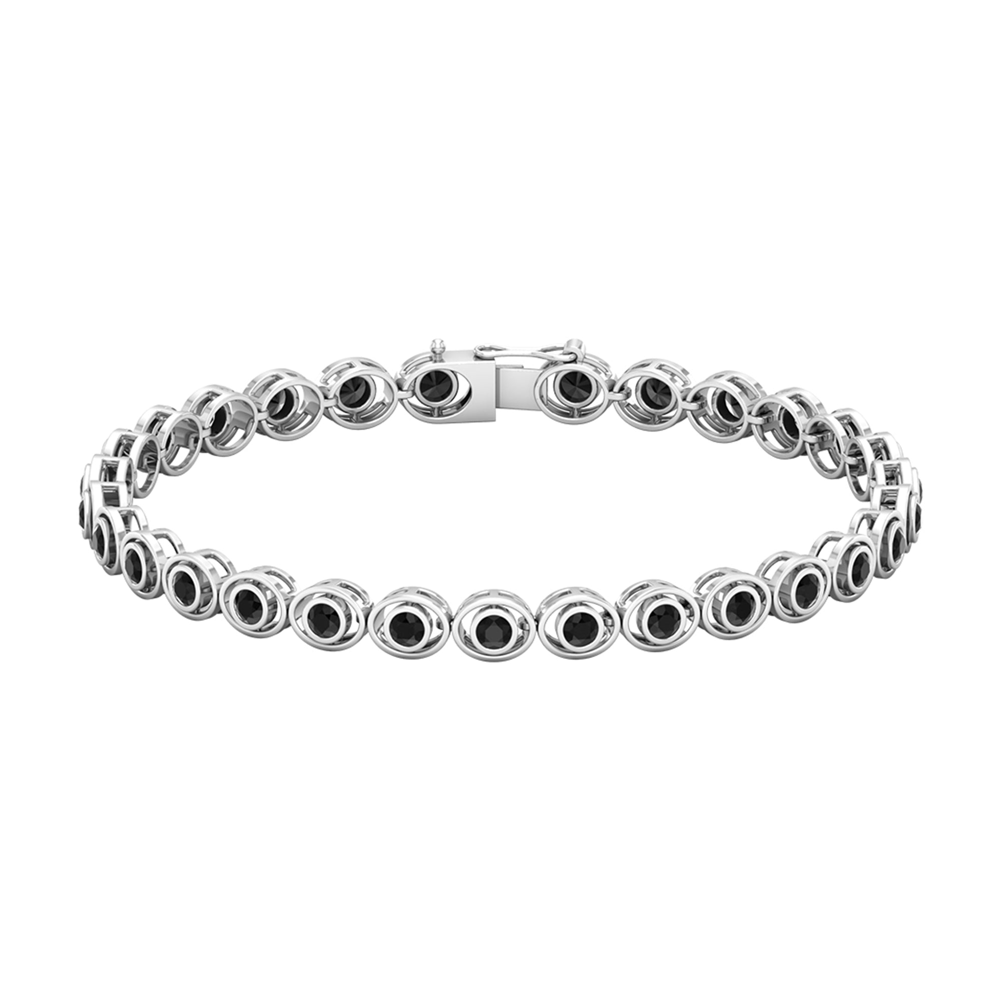 2.61 Carat Black Onyx Tennis Bracelet with Certificate