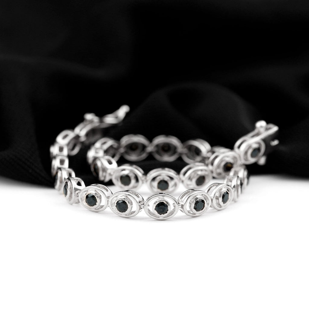 2.61 Carat Black Onyx Tennis Bracelet with Certificate