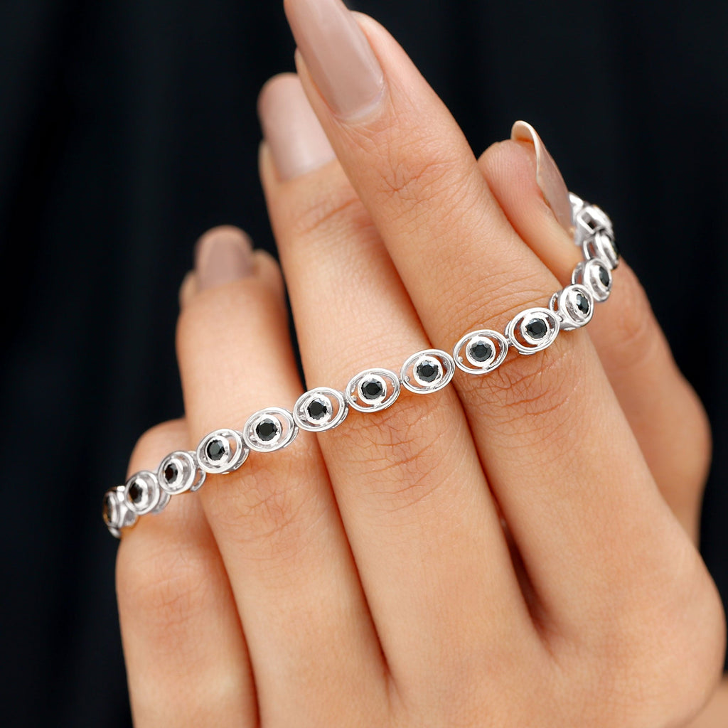 2.61 Carat Black Onyx Tennis Bracelet with Certificate