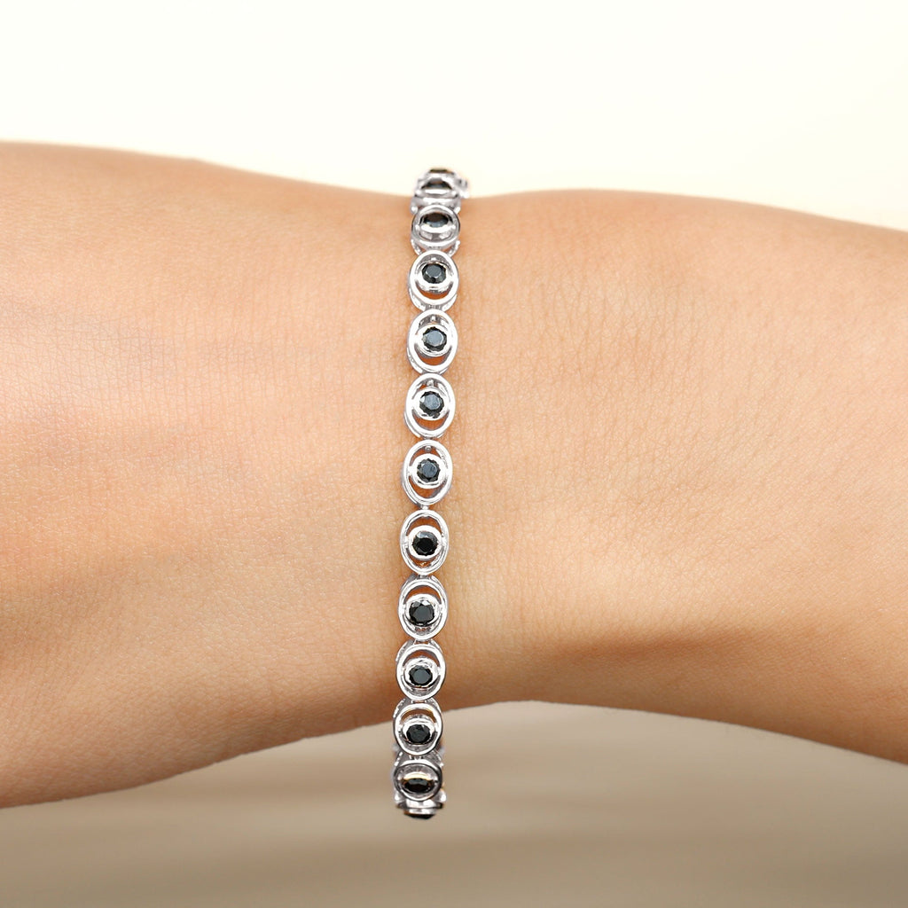 2.61 Carat Black Onyx Tennis Bracelet with Certificate