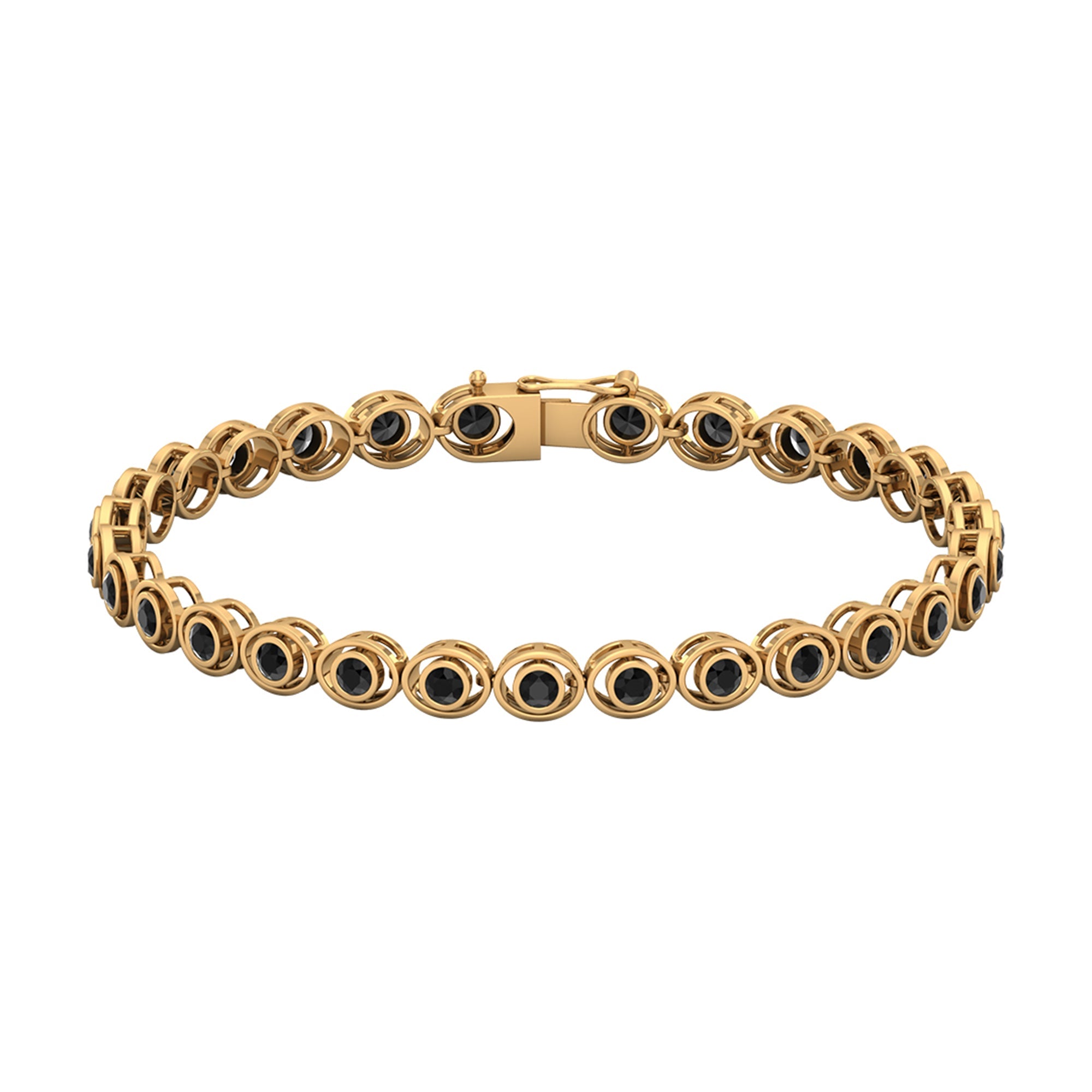 2.61 Carat Black Onyx Tennis Bracelet with Certificate