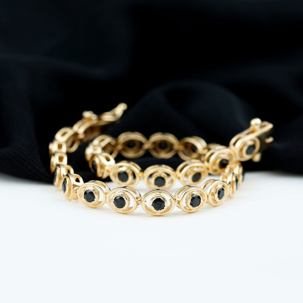 2.61 Carat Black Onyx Tennis Bracelet with Certificate
