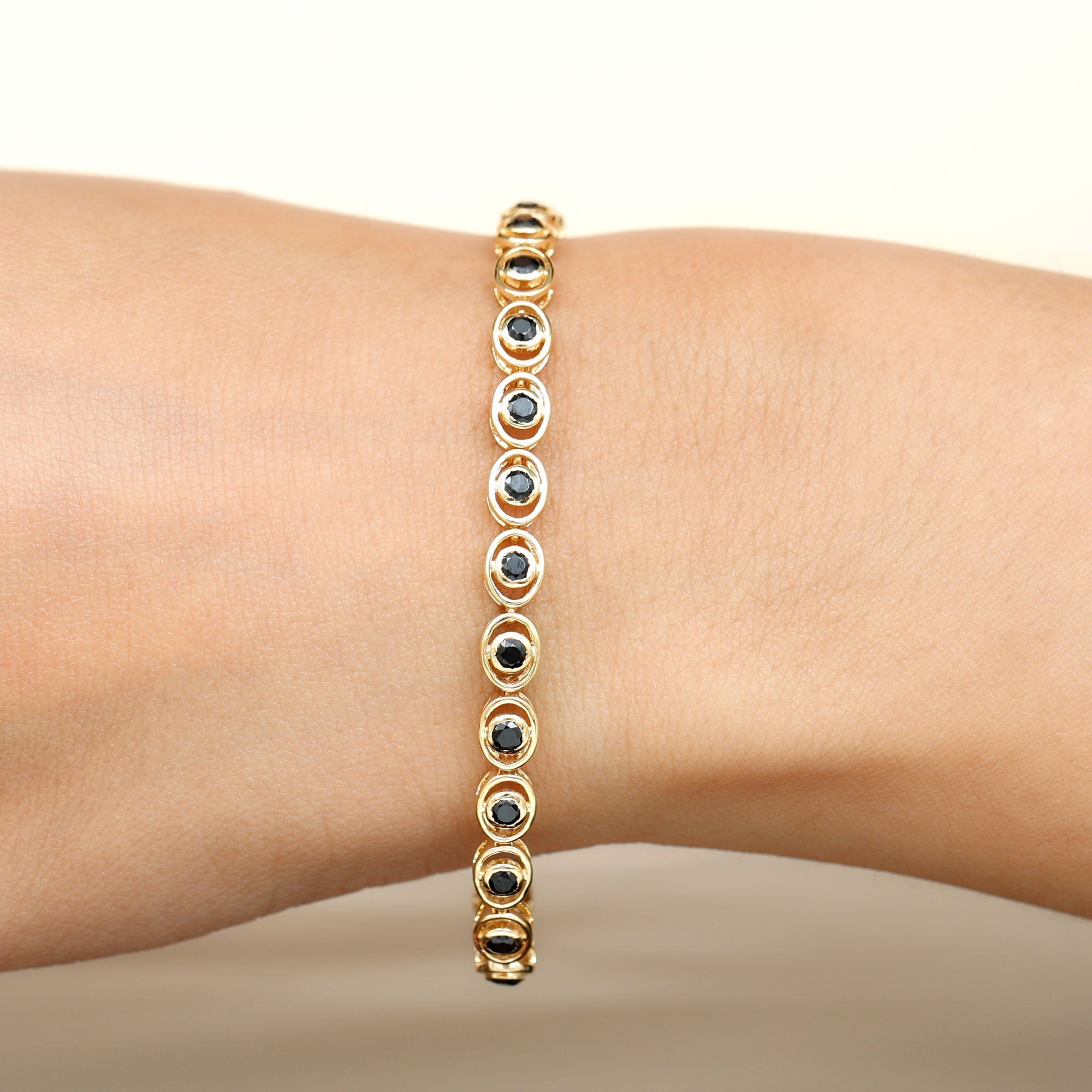 2.61 Carat Black Onyx Tennis Bracelet with Certificate