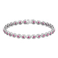 Bezel Set 2.61 Carat Natural Pink Tourmaline Tennis Bracelet for Women