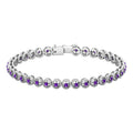 Natural 3.4 Carat Amethyst Tennis Bracelet for Women
