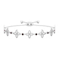 Garnet Floral Bolo Bracelet with Beaded Details