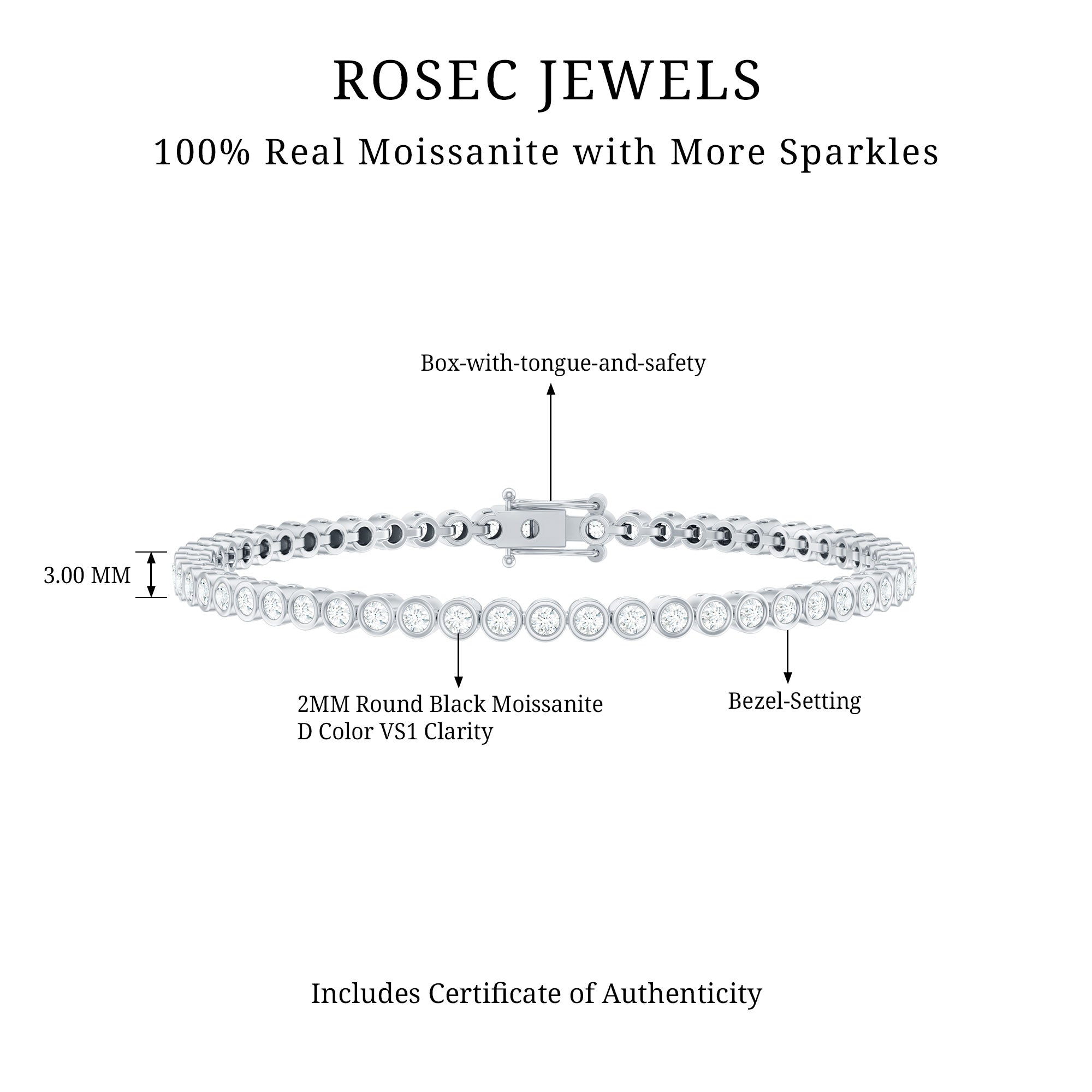 3.50 CT Moissanite Wedding Tennis Bracelet For Bride
