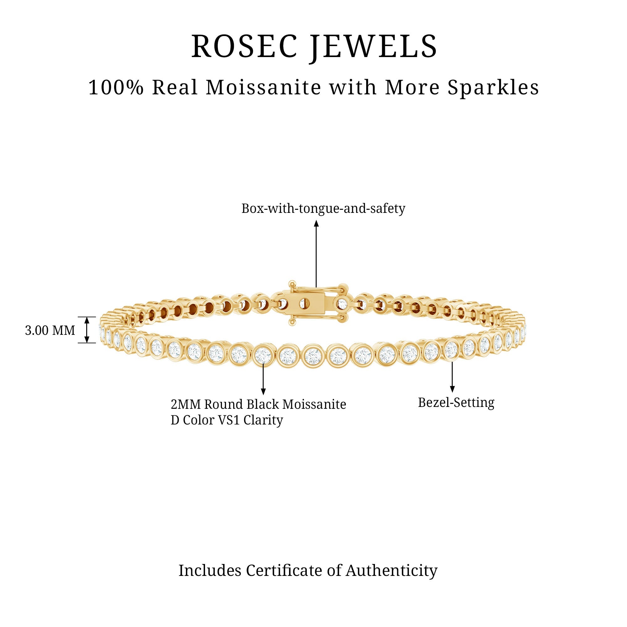 3.50 CT Moissanite Wedding Tennis Bracelet For Bride