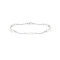 Genuine Freshwater Pearl and Moissanite Station Chain Bracelet