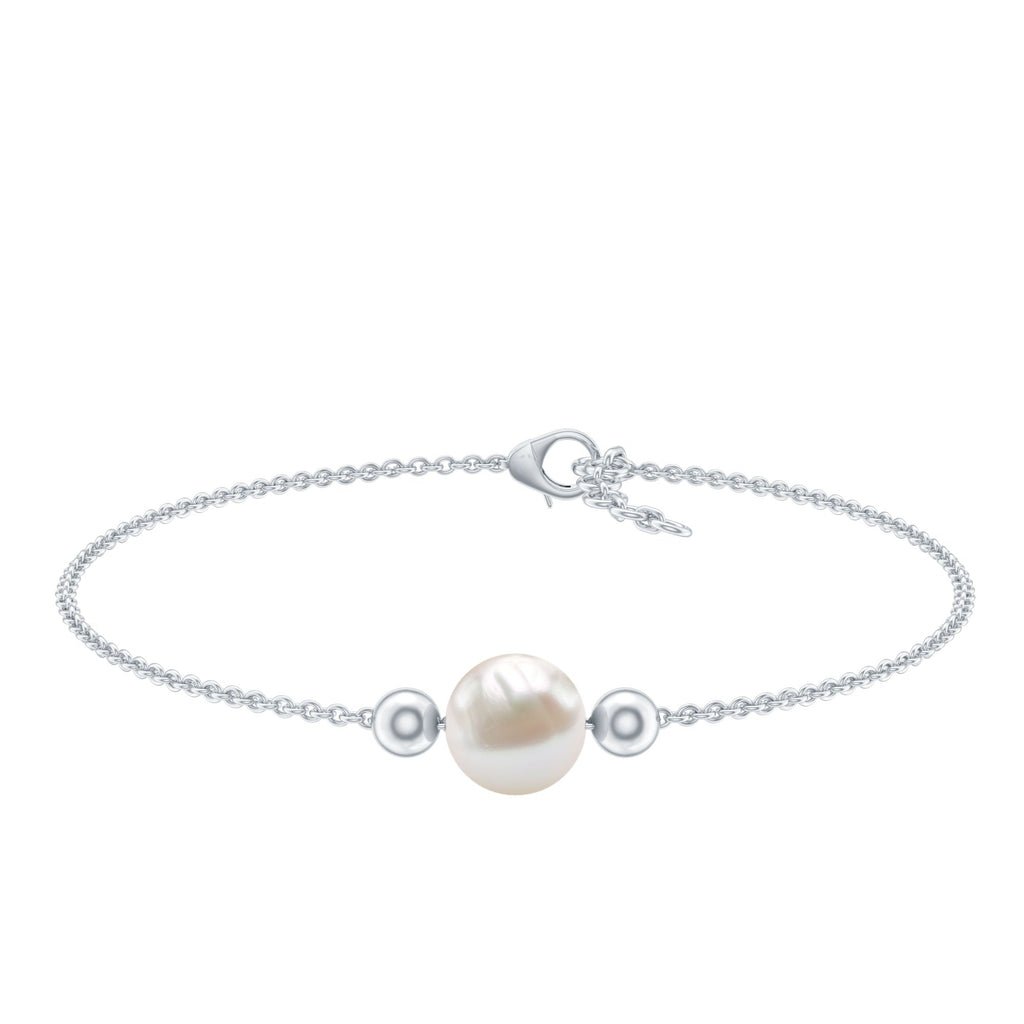 7.50 CT Freshwater Pearl Solitaire Bolo Bracelet