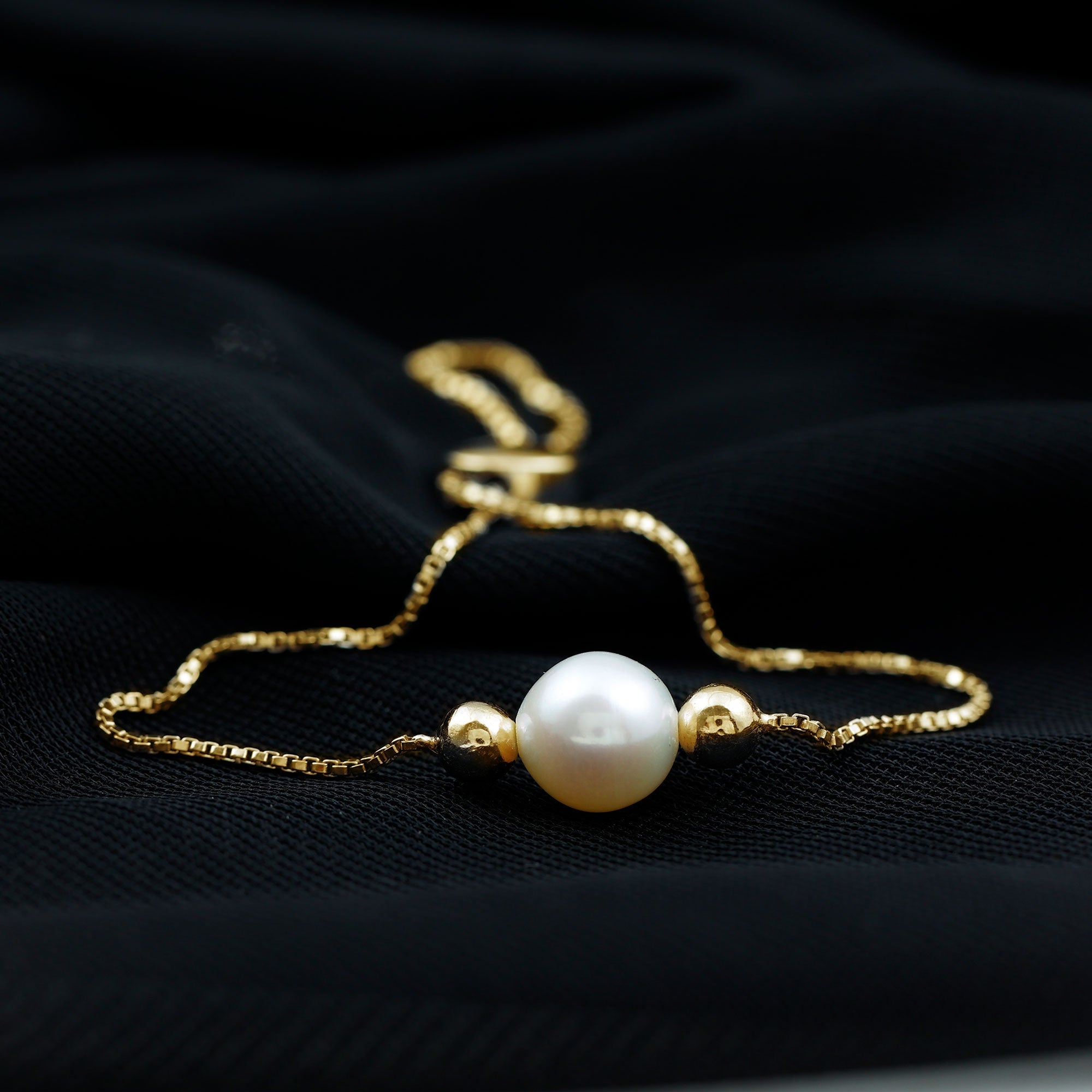 7.50 CT Freshwater Pearl Solitaire Bolo Bracelet