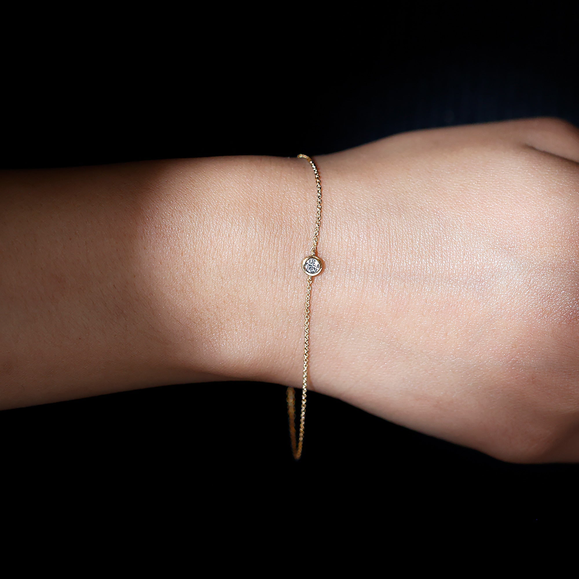 Certified Diamond Chain Bracelet in Bezel Setting