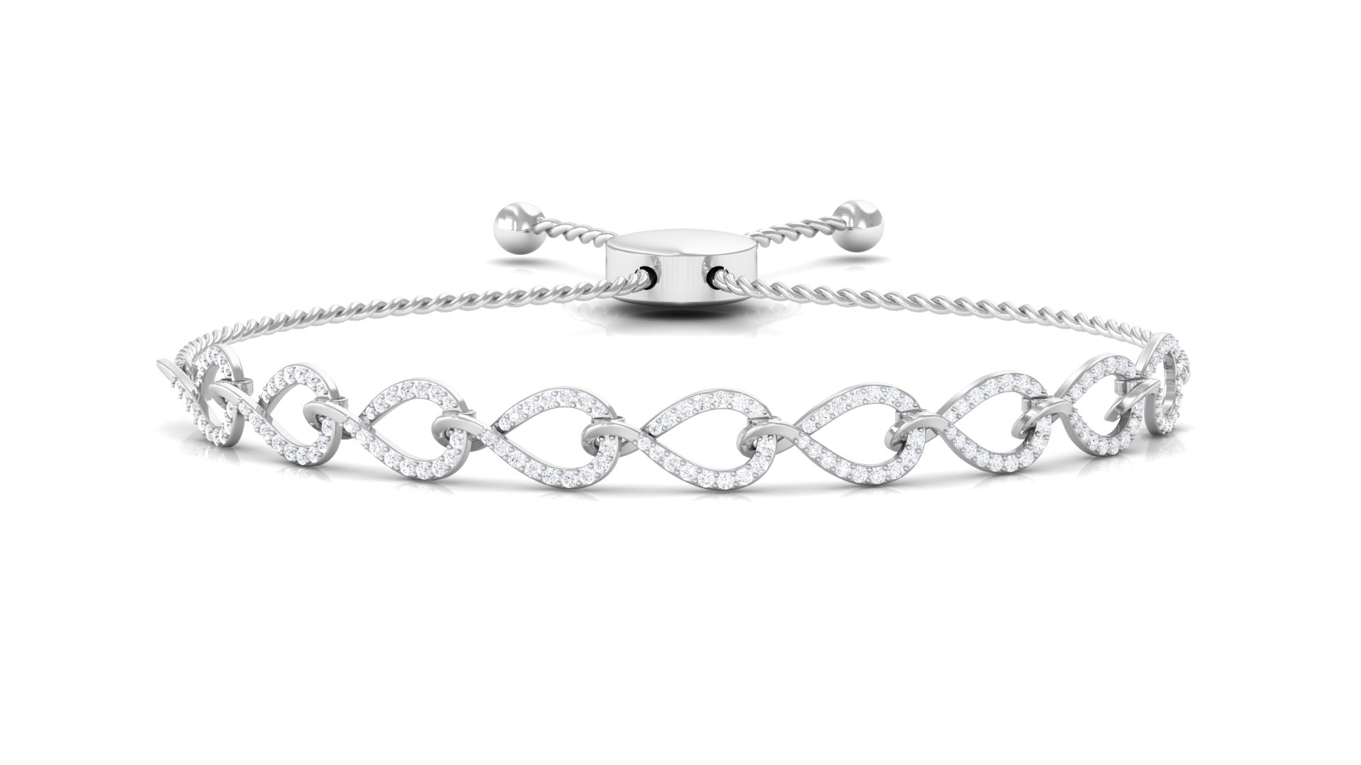 1 CT Zircon Minimal Infinity Bolo Bracelet