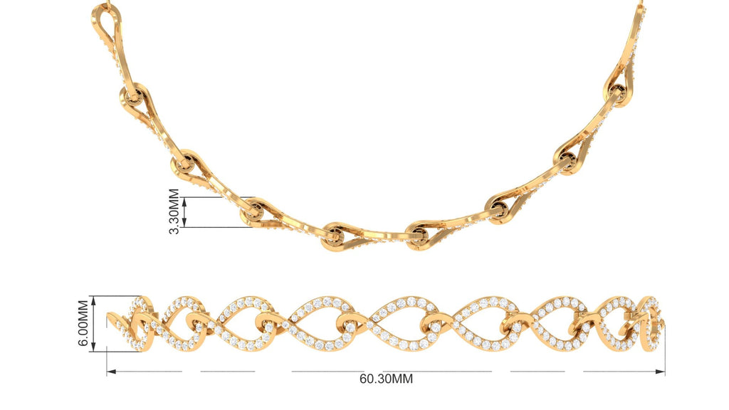1 CT Zircon Minimal Infinity Bolo Bracelet