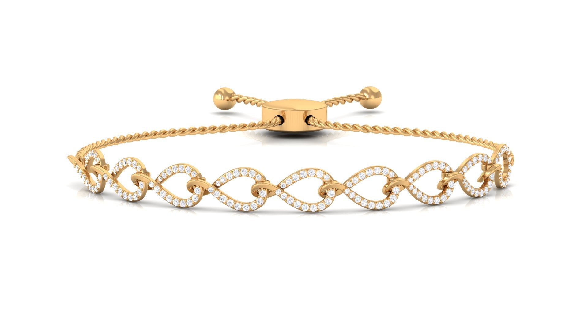 1 CT Zircon Minimal Infinity Bolo Bracelet