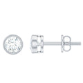 Minimal Bezel Set Diamond Everyday Earrings with Screw Back
