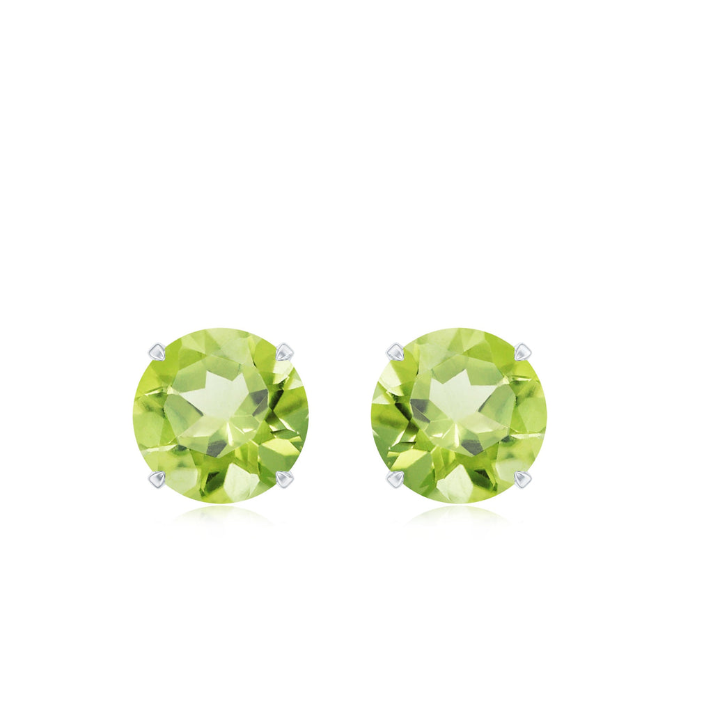 Natural 1 Carat Peridot Stud Earrings with Screw Back