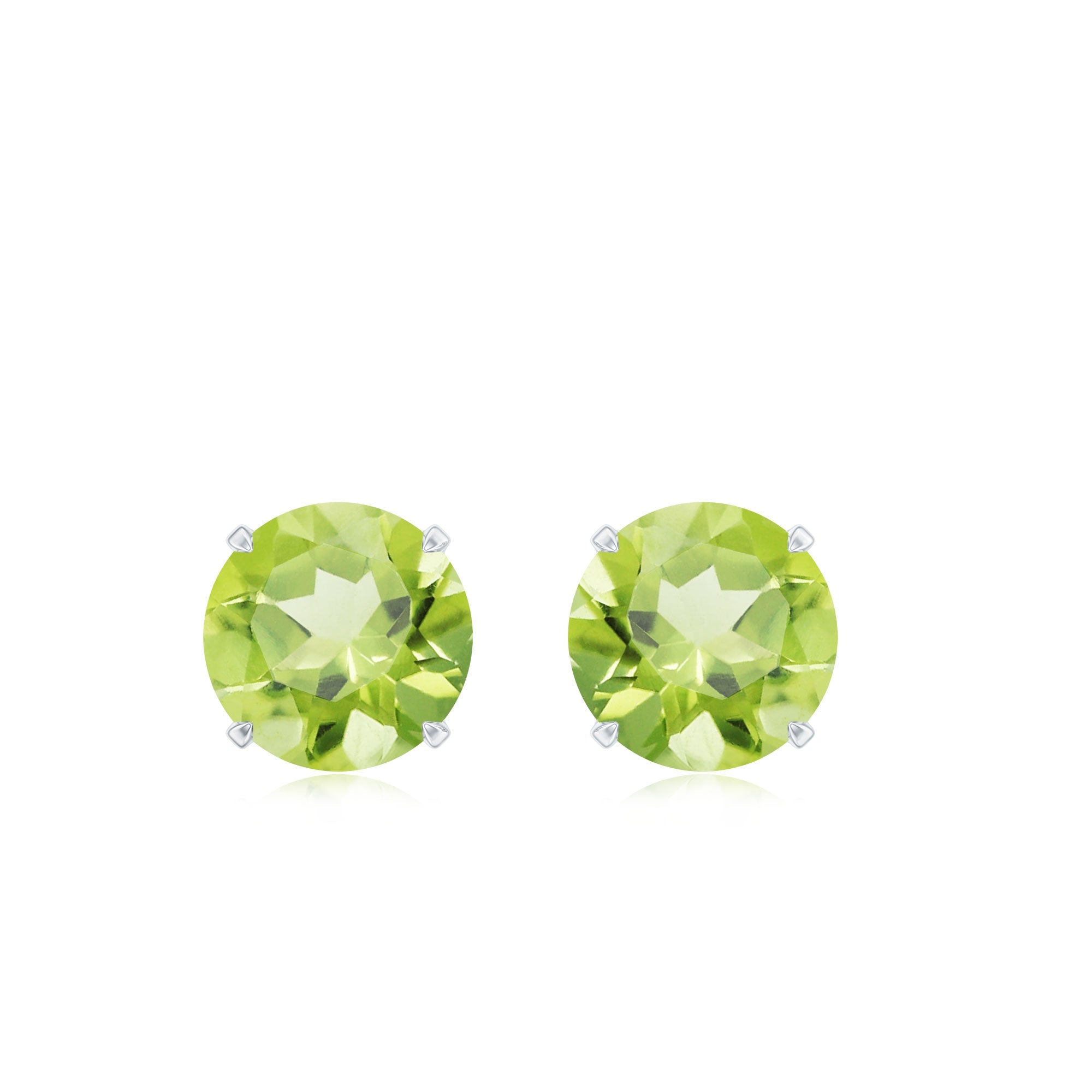 Natural 1 Carat Peridot Stud Earrings with Screw Back