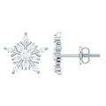 Certified Moissanite Snowflake Stud Earrings for Women