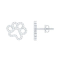 Moissanite Paw Print Earrings With Certificate