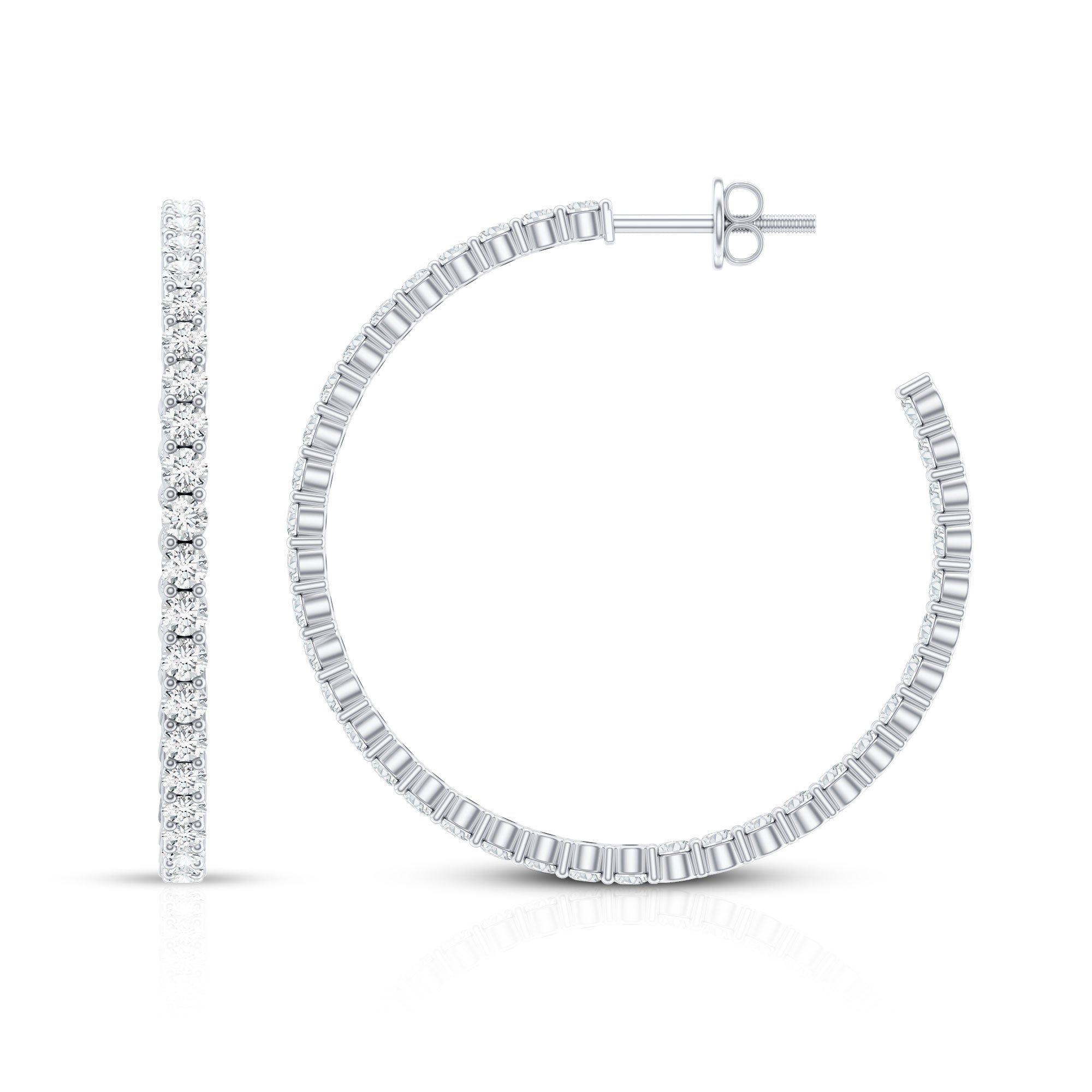 Certified Moissanite Big Hoop Earrings for Women