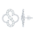 Lab Grown Diamond Floral Stud Earrings with Screw Back