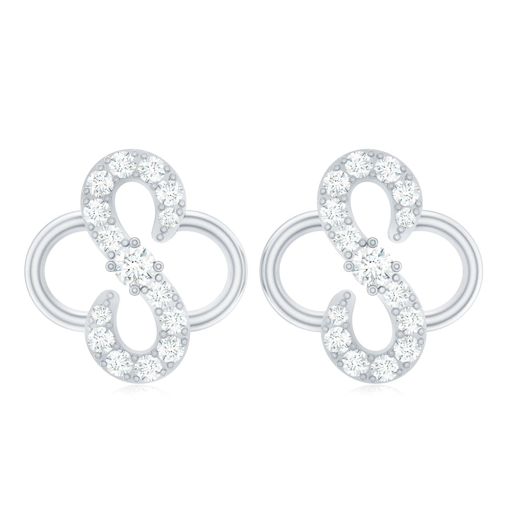 Lab Grown Diamond Floral Stud Earrings with Screw Back