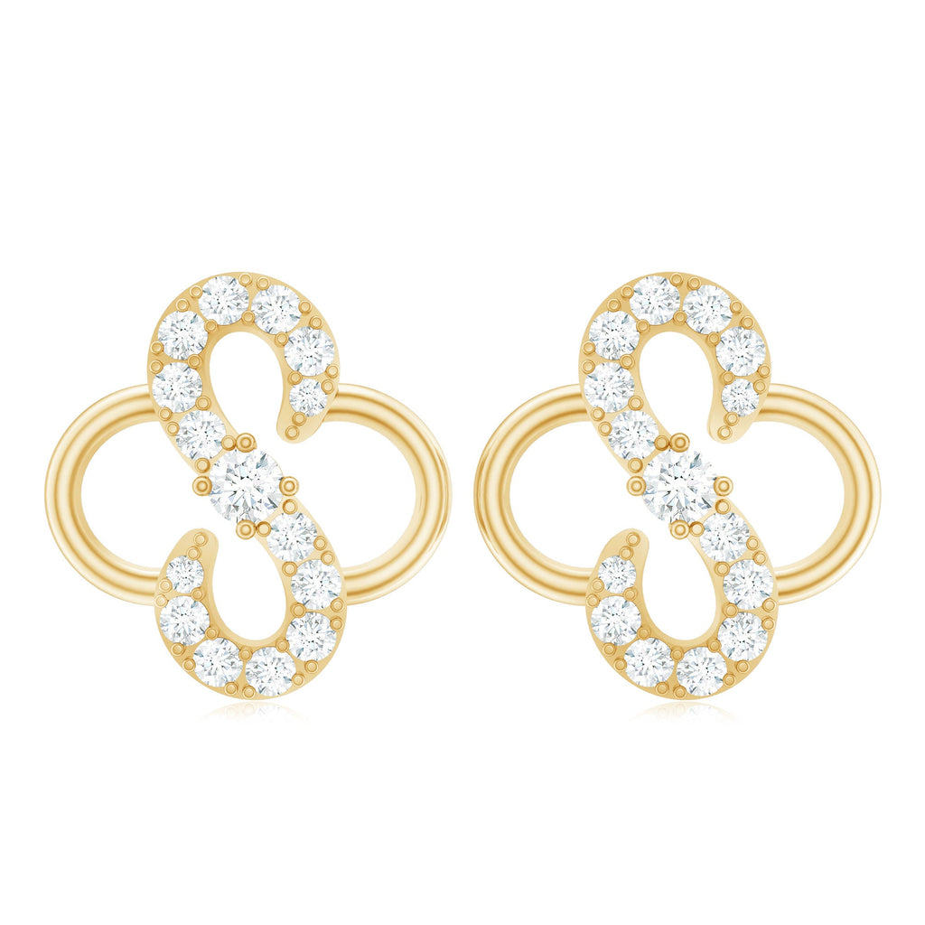 Lab Grown Diamond Floral Stud Earrings with Screw Back