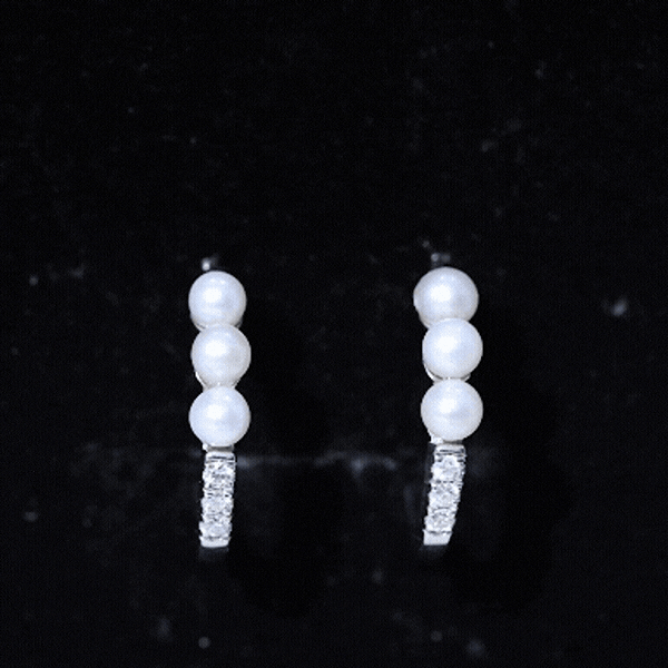 Natural Pearl Designer Hoop Earrings with Certificate