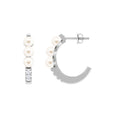 Natural Pearl Designer Hoop Earrings with Certificate