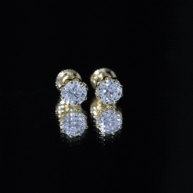Certified 6 MM Lab Grown Diamond Solitaire Stud Earrings