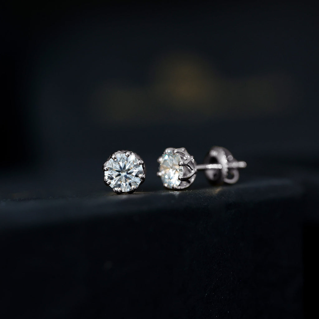 Certified 6 MM Lab Grown Diamond Solitaire Stud Earrings