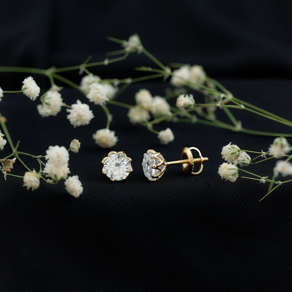 Certified 6 MM Lab Grown Diamond Solitaire Stud Earrings