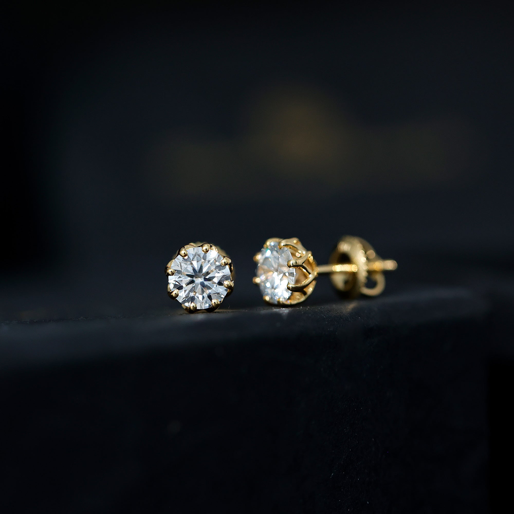 Certified 6 MM Lab Grown Diamond Solitaire Stud Earrings