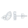 Bezel Set Lab Marquise Diamond Stud Earrings
