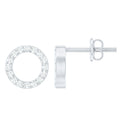 Lab Grown Diamond Circle Stud Earrings With Screw Back