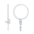 Natural Diamond Butterfly Hoop Earrings for Women