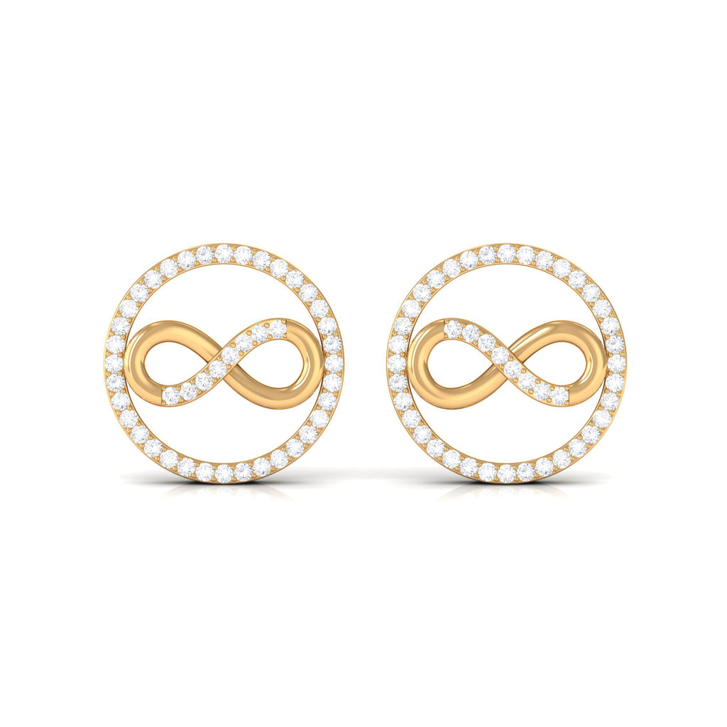 1/4 CT Open Circle and Infinity Diamond Stud Earrings